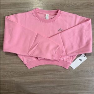 ALO Sweet Pink Cropped Crewneck Sweatshirt